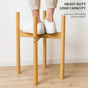 Soporte para Macetas <span class=keywords><strong>de</strong></span> Bambú Ecológico Personalizado OEM ODM, 3 Tamaños, Resistente, con Fácil Montaje - Product Image 5