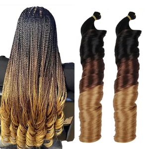 Vente chaude 150g 24 pouces boucles françaises tressage <span class=keywords><strong>cheveux</strong></span> tresses vague lâche crochet mèches de <span class=keywords><strong>cheveux</strong></span> synthétiques pour tresses africaines - Product Image 4