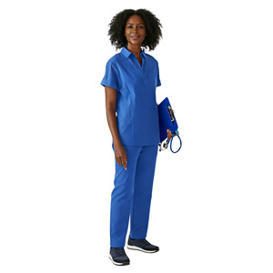 Unisex Hospital Scrub Suit Split Set Rose Red Light Purple Royal Blue Navy Blue Light Green Wine Red HZM-191 Woven Fabric - Product Image 4