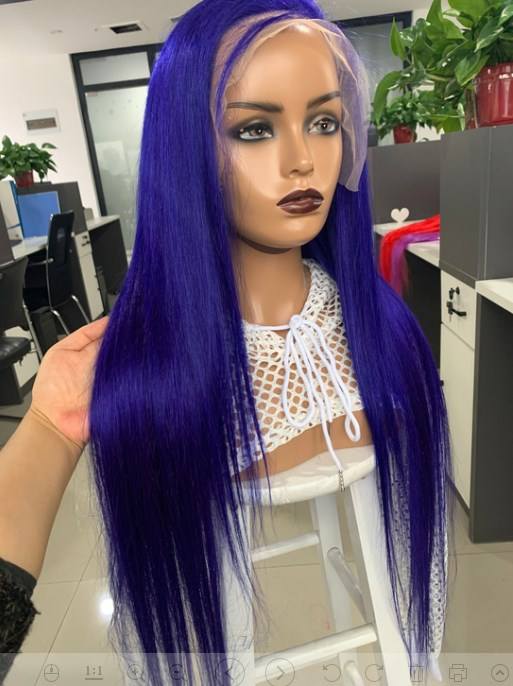 Blue Human Hair Wigs