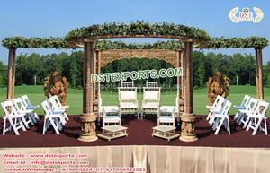 Mandap de mariage sud-indien en bois sculpté à la main avec un design exclusif de paon, moderne, léger, taille et couleur personnalisables, Royaume-Uni - Product Image 5