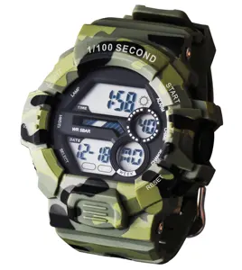 Sıcak satış yeni noel hediyesi ordu yeşil kamuflaj izle 5ATM açık çok fonksiyonlu kol saati Relojes Para Hombre