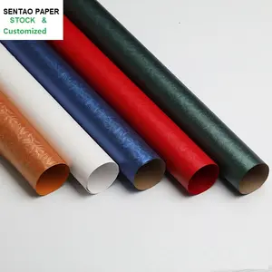 120gsm 787x1092mm fantezi renk çizgili dokulu kabartma kağıt pırıltılı kaplamalı metalik inci kağıt hediye kutuları sarma için