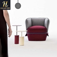 Fauteuil d'appoint en velours de luxe au design italien moderne pour salon, hôtel, villa