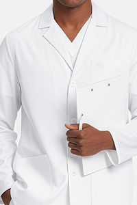 Bata de Laboratorio Protectora de Manga Larga Blanca para Hombre, para Químicos y Médicos / Poliéster + Spandex - Product Image 3