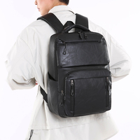 Sac à dos pour ordinateur portable en cuir véritable personnalisé antivol de grande capacité 30L pour hommes, de haute qualité, luxueux, imperméable, en PU, pour le bureau, les voyages