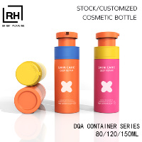 Flacon de shampoing et de nettoyant visage en PET transparent recyclé PCR 120ml/150ml, flacon de sérum, crème, lotion en plastique 80ml, ensemble d'emballages cosmétiques vides avec pompe