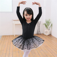 Adorable justaucorps de danse à pois à manches courtes, tutu, robe de ballerine pour filles