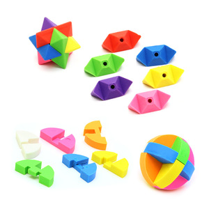 Children's DIY 3d <strong>Puzzle</strong> <strong>Cube</strong> Building Blocks Toy Rubber <strong>Eraser</strong> - Product Image 2