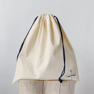 Wholesale promotion cheap storage bag cotton linen gift canvas drawstring dust cotton bag