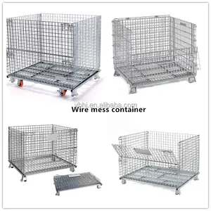 Palet kutusu Metal örgü konteyner depolama için kilitlenebilir rulo tel çelik kafesler