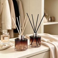 Bouteille diffuseur de parfum en verre brun dégradé, flacon rond vide pour diffuseur d'arômes, décoration parfumée pour la maison