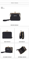Dompet Resleting Kapasitas Besar Baellerry Kulit PU Berkualitas Tinggi, Dompet Lipat Tipis Modis untuk Wanita dan Remaja Putri, Tempat Kartu dan Uang Koin