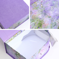 Boîte cadeau portable pour mariage, motif Jardin de Monet, emballage souvenir avec ruban et nœud, emballage haut de gamme pour la Saint-Valentin, fabricant en gros