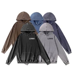ผู้ผลิตเสื้อฮู้ดดี้ผู้ชายแบบวินเทจสั่งทำขายส่ง สไตล์สตรีทโอเวอร์ไซส์ ผ้าฝ้ายแท้ 100% พิมพ์ลาย 3 มิติ เสื้อฮู้ดดี้ผู้หญิง - Product Image 1