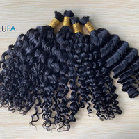 DX515 bundel rambut manusia Virgin yang tidak diproses gambar ganda hitam murah ekstensi di stok tulang lurus 18 inci siap untuk dikirim
