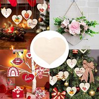 10 objets artisanaux en bois non finis, décorations en bois en forme de cœur et d'étoile de 7 pouces, à personnaliser, creux, avec cordes de suspension