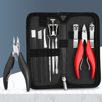 Meilleures ventes de fournitures pour ongles, ensemble de manucure et pédicure avec sac à fermeture éclair, ensemble d'outils pour ongles, coupe-ongles, 10 pièces