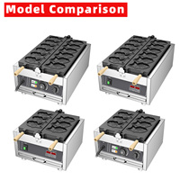 Machine à gaufres Tongmai commerciale 220V en acier inoxydable, portable, 12 tasses, en forme de sucette, à bouton-poussoir, neuve, pour snacks