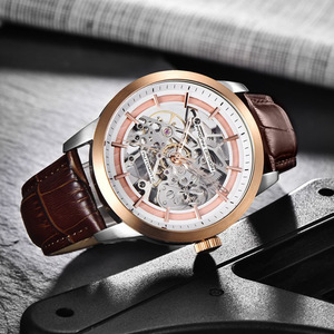 Berjani Men's Mechanical <b>Watch</b> <b>Automatic</b> <b>Skeleton</b> Luminous Stainless Steel Case 13mm 30M Waterproof PD-1638 - Product Image 2