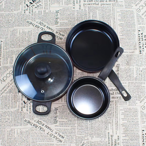 Innovative Air Fryer Compatible Nonstick Cookware Set Three-Piece Frying Pan <b>Wok</b> With Lid Oven Safe - Product Image 5