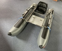 Pequeño catamarán para una persona, kit de asiento inflable flotante barato, barco pontón con motor eléctrico