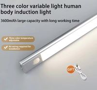 Barre lumineuse LED sans fil à détecteur de mouvement magnétique, éclairage de placard, veilleuse intérieure pour salle de bain, placard, maison