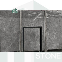 Carreaux muraux en marbre gris nuageux poli, grande dalle de pierre naturelle, marbre gris pour revêtement de sol