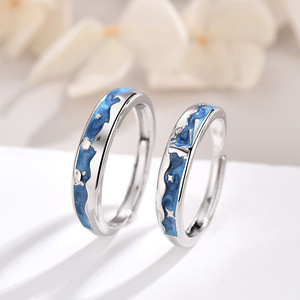 The Little Prince And Fox Couple Ring Star Enamel Unisex Zinc Alloy Gift Jewelry - Product Image 3