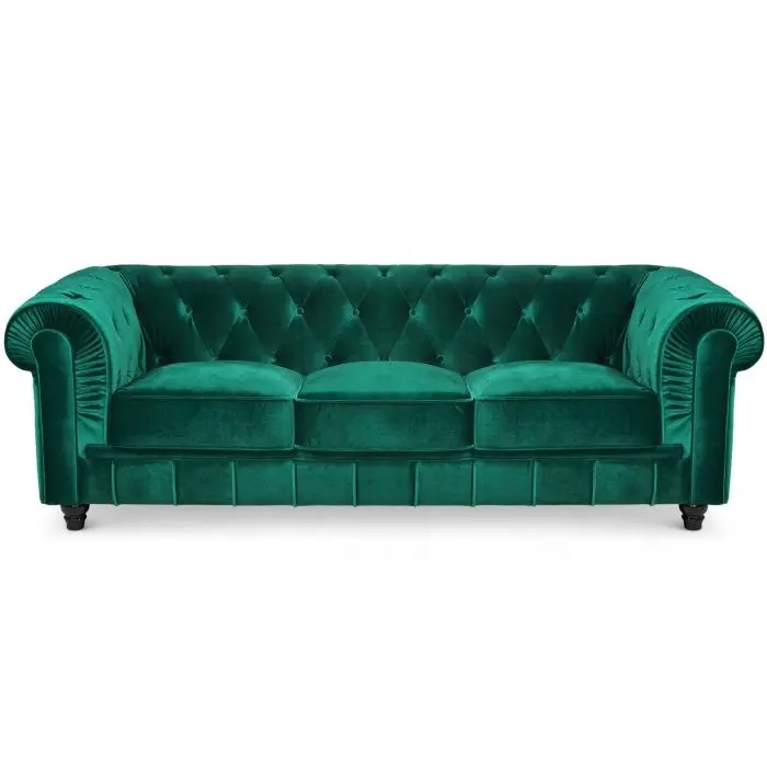 Laynsino diskon besar furnitur ruang tamu sofa panjang beludru kualitas tinggi Modern mewah 3 tempat duduk sofa Chesterfield
