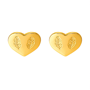 Boucles d'oreilles en forme de cœur, acier inoxydable 316L, plaqué or PVD, bijoux tendance - Product Image 2