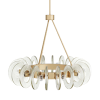 Lustre de restaurant américain vintage industriel rustique antique or noir moderne décoration de lustre anneau rond pendentifs