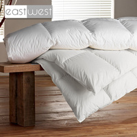 Est-ouest personnalisé de haute qualité duvet d'oie drap de lit couette insérer respirant blanc doux et confortable hôtel couette