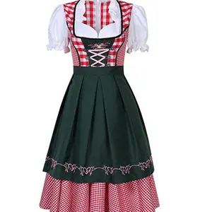 Wholesale Bavarian Octoberfest German Beer Wench Costume Adult Oktoberfest Dirndl Dress With Apron Cosplay Costume