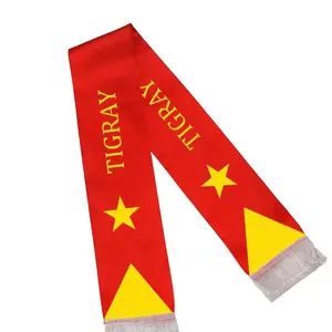 Sciarpa bandiera Tigray prodotto promozionale 100% poliestere stampa digitale fronte-retro sciarpa bandiera tigray personalizzata