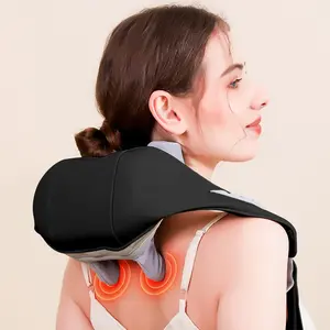 Travesseiro trapeziano 4D sem fio, mini produto elétrico recarregável para massagear pescoço, especialista em vibração, produto com calor, 2024