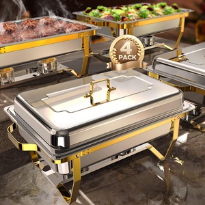 Calentador de Alimentos Profesional de Acero Inoxidable en Oferta, 3 Juegos, Calentamiento con Alcohol, Capacidad de 9L, 12 Horas, Servicio de Catering para Restaurantes - Product Image 2