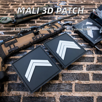 Patch en PVC et caoutchouc 3D tactique Afrique Mali, à fixation auto-agrippante, motif camouflage, pour uniforme, à coudre ou thermocollant, en feutre souple, avec lettres anglaises, pour chapeau