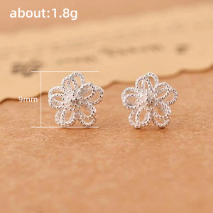 <b>Sweet</b> Hollow <b>Flower</b> Stud Earrings for Women Fresh Daily Wear Ear Accessories - Product Image 5