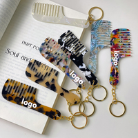 Pendentif peigne en acétate Qianjin avec logo personnalisé, élégant et tendance, porte-clés portables, accessoires de sac simples et polyvalents