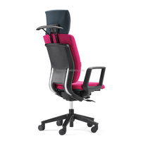 Chaise de bureau ergonomique en tissu pour ordinateur, avec appui-tête, pivotante, réglable en hauteur, pour le travail, l'école et le bureau à domicile