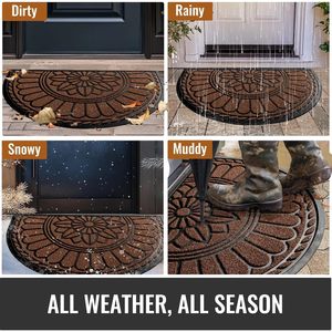 Semicircular <b>Door</b> Mat 30x18 Inches Non Slip Rubber Indoor Entrance Mat Modern Style Durable Front <b>Door</b> Mat Handmade - Product Image 5