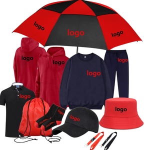 Custom Print Logo Business Staff Welcome Graduation Sports Uniform Cap Umbrella T Shirts Promotional Gift Set for Events