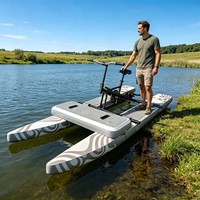 Vélo aquatique gonflable en PVC bleu avec logo personnalisé pour parcs aquatiques et hôtels de villégiature