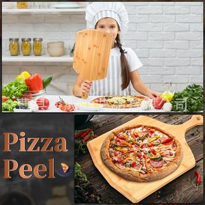 Planche à pizza en bambou Juncheng 40x29,5cm, pelle à pizza en bois pour la cuisson et le service - Product Image 4