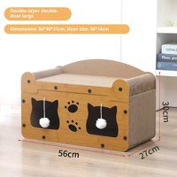 Grande griffoire moderne pour chat en carton et bois, multi-niveaux, écologique, pliable, maison pour chat résistante à l'usure, non-déchirable, thème Noël