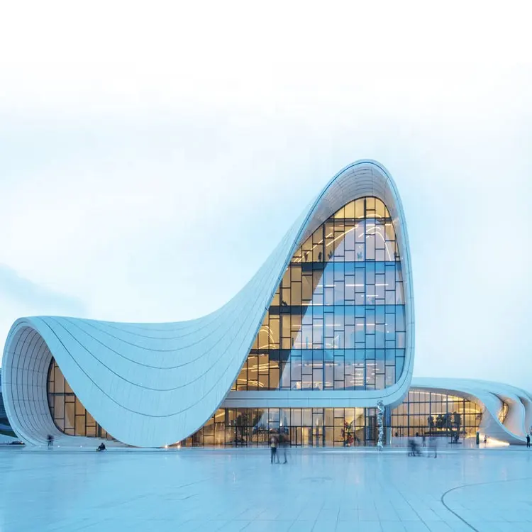 Aliyev kültür merkezi özelleştirilmiş çelik çerçeve prefabrik salonu binası
