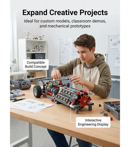 Bloques <span class=keywords><strong>de</strong></span> Construcción Educativos para Niños, Ladrillos Mecánicos, Engranajes <span class=keywords><strong>de</strong></span> Transmisión, Motor <span class=keywords><strong>V16</strong></span>, <span class=keywords><strong>Caja</strong></span> <span class=keywords><strong>de</strong></span> Cambios Combinada, Juguete <span class=keywords><strong>de</strong></span> Plástico - Product Image 3