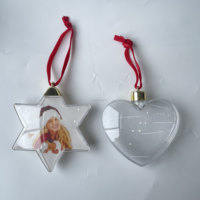 Mini Boules de Noël en Plastique à Formes Variées, Décorations Suspendues pour Arbre, Cadeaux pour Enfants, Insert Photo pour Fêtes