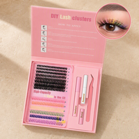 Kit de cils en grappe faits à la main en gros, effet wispy, pour cils individuels souples colorés, cils synthétiques noirs, méga volume, grappes personnalisées